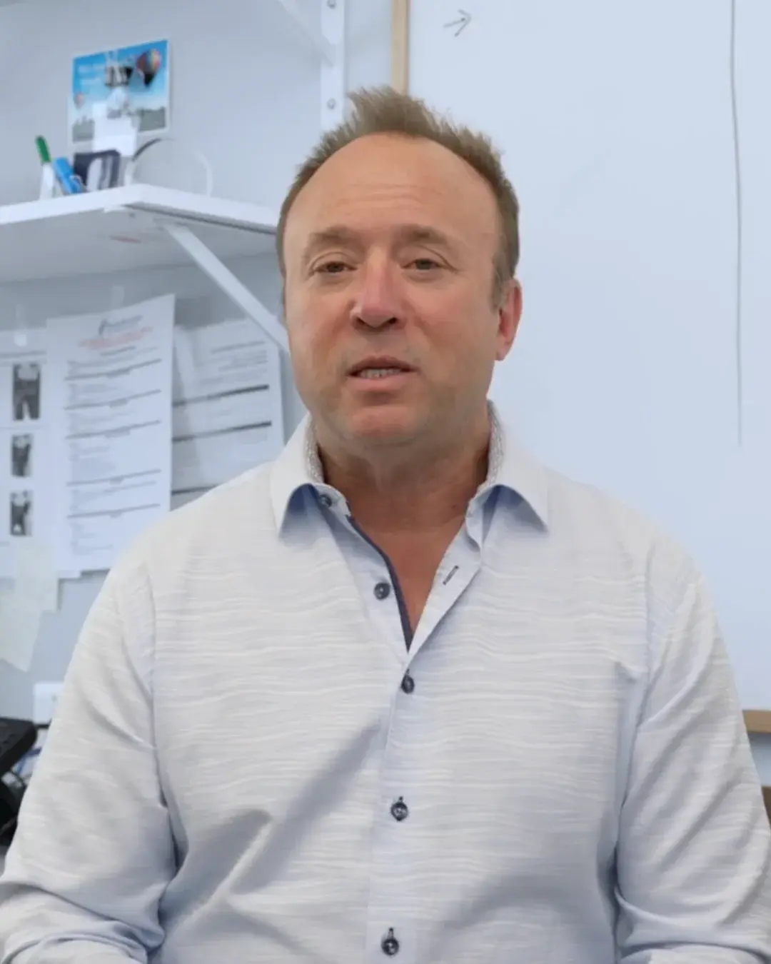Dr. John O'Mahony, family physician, in his clinic office